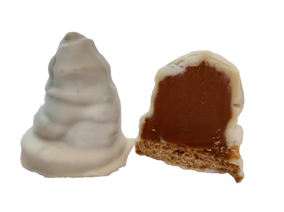 muestra fisica de Conitos de Chocolate Blanco